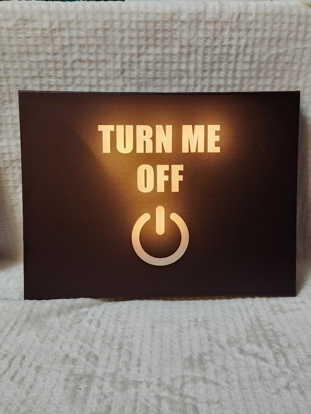 TURN ME OFF Light Up Picture Art - NEW